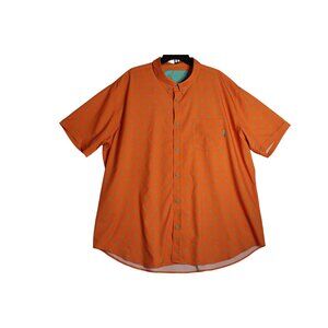 The Drive Clothing Short Sleeve Button Down Skull Bones Orange Golf Shirt Mens 3